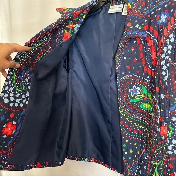 Alfred Dunner Women's Open Front Jacket in Colorful Paisley Floral Print sz 14P - Picture 9 of 13